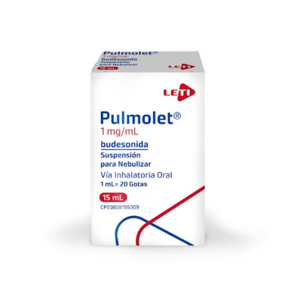 Pulmolet Budesonida Suspensión Para Nebulizar 1mg x 15mg Leti