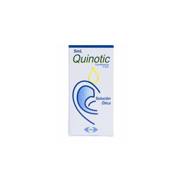 Quinotic Ciprofloxacina 0.30% Solución Ótica 5ml Oftalmi