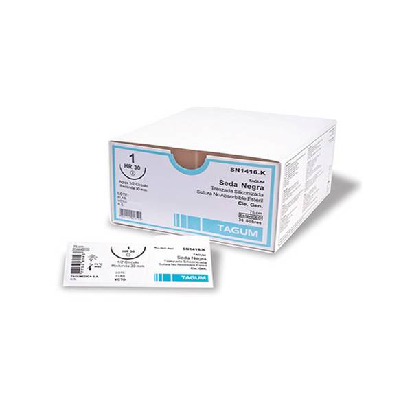 Sutura Seda Negra 1-0 Aguja Curva Sn1415K Tagum
