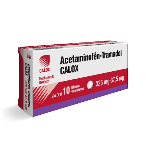 Acetaminofén+ Tramadol 325Mg/37.5Mg x 10 Tabletas Calox