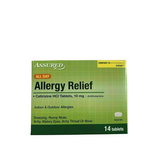 Allergy Relief Clorfeniramina 10mg x 14 Tabletas - Assured