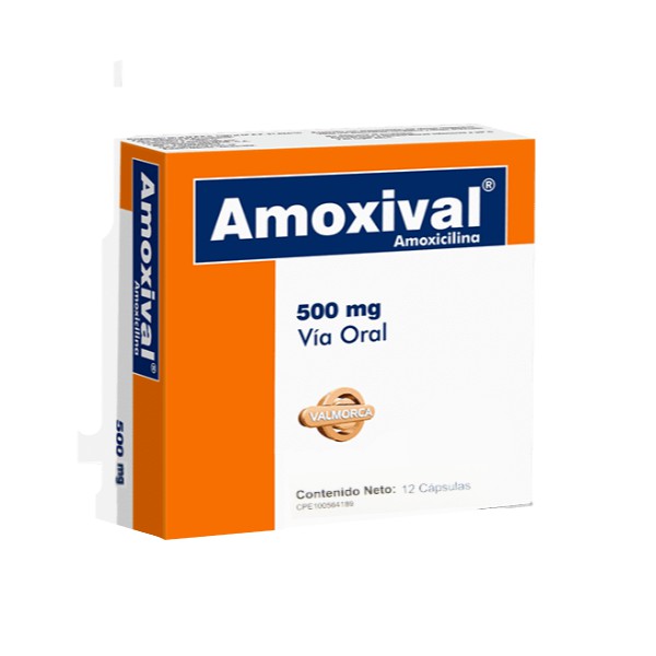 Amoxival Amoxicilina 500mg x 12 Cápsulas - Valmorca
