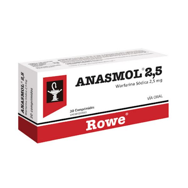 Anasmol Warfarina 2,5mg x 30 Comprimidos - Rowe