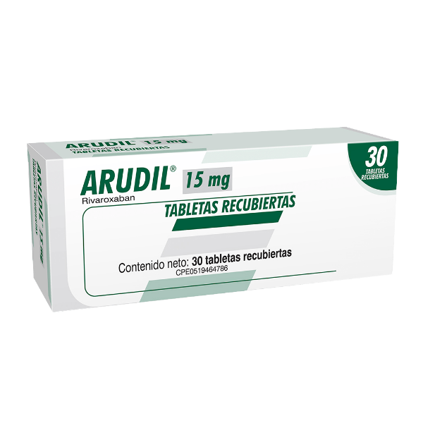 Arudil Rivaroxaban 15mg x 30 Tabletas - Farma