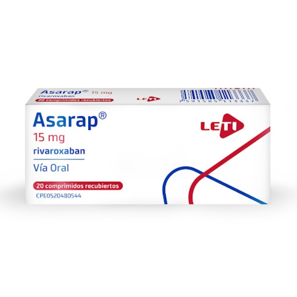 Asarap Rivaroxaban 15mg. x 20 Comprimidos - Leti