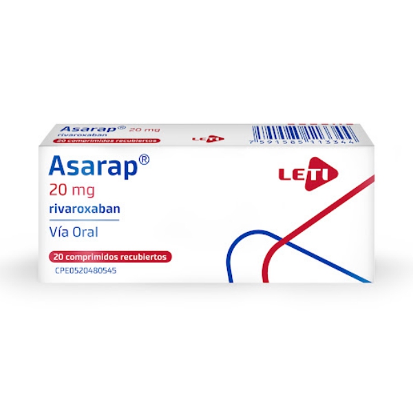 Asarap Rivaroxaban 20mg x 20 Comprimidos - Leti