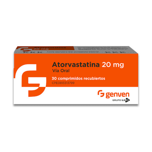 Atorvastatina 20mg x 30 Tabletas - Genven