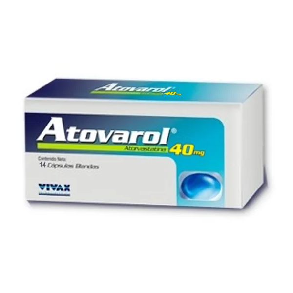 Atovarol Atorvastatina 40mg x 14 Cápsulas Blandas Vivax