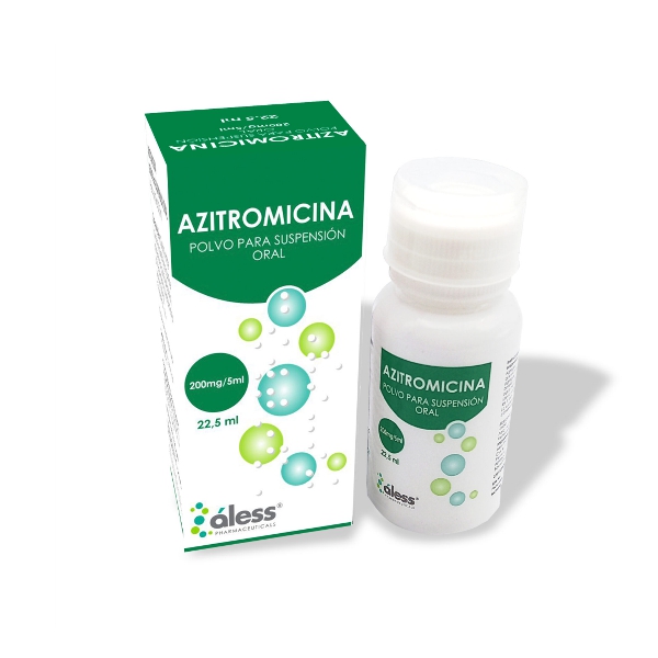 Azitromicina Suspensión Polvo 200mg/5Ml x 22.5Ml Aless