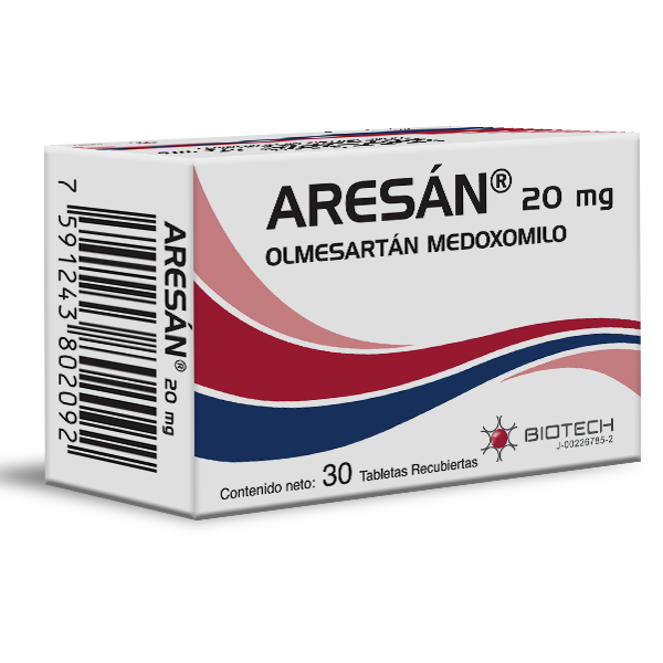 Aresan Amlodipina 20mg x 30 Tabletas - Biotech