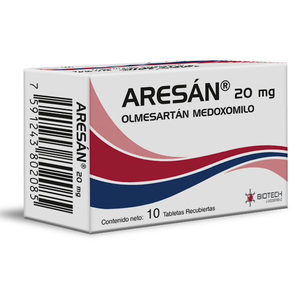 Aresan Amlodipina 20mg x 10 Tabletas - Biotech