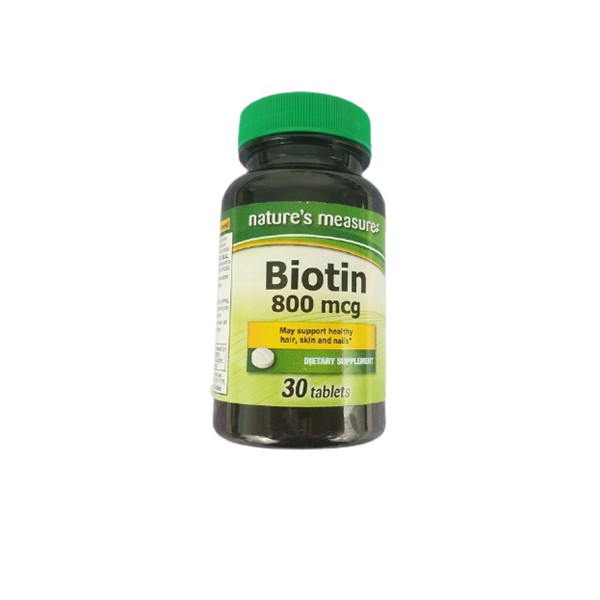 Biotin 800mcg x 30 Tabletas - Nature´s Measure