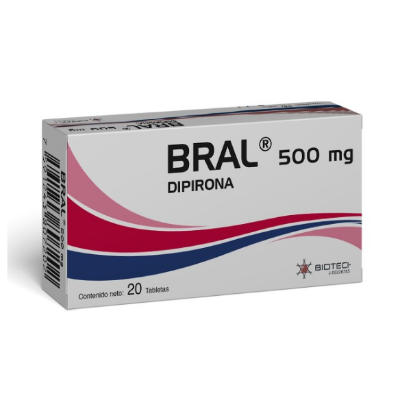 Bral Dipirona 500mg x 20 Tabletas - Biotech