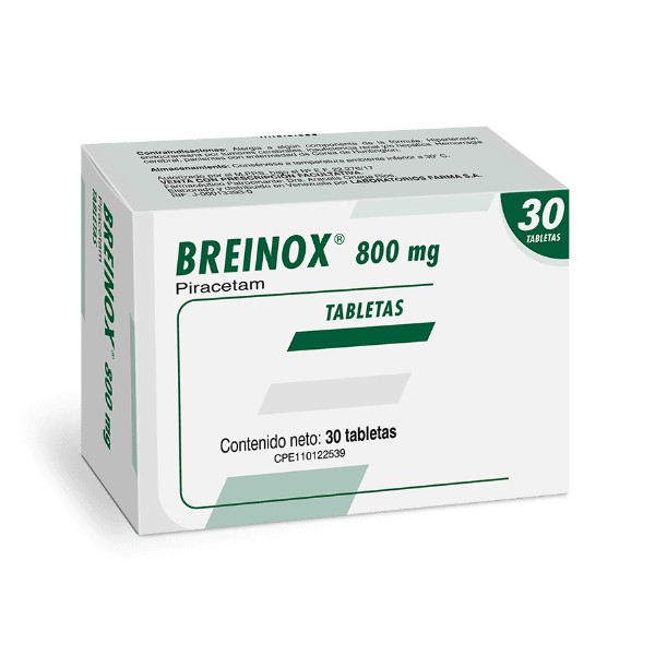 Breinox Piracetam 800mg x 30 Tabletas - Farma