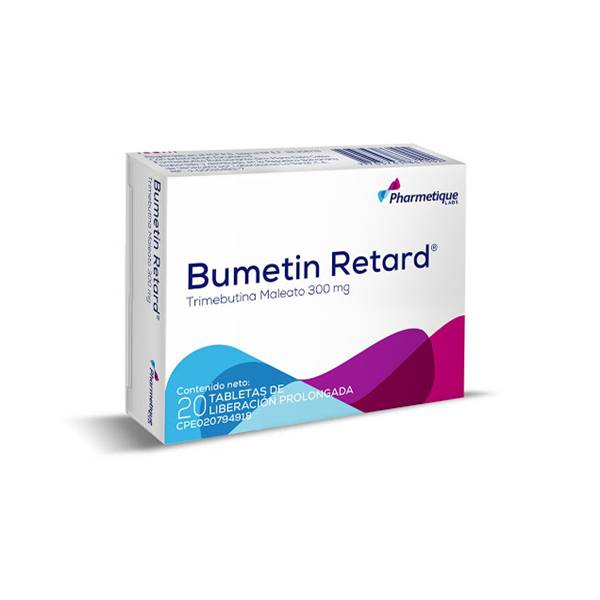 Bumetin Retard Trimebutina 300mg x 20 Tabletas - Pharmetique