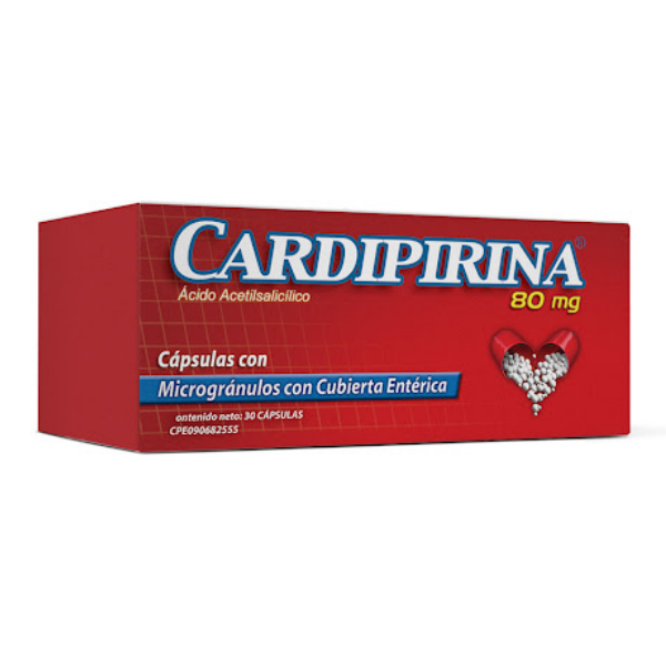 Cardipirina Ácido Acetilsalicílico 80mg x 30 Cápsulas - Zuoz