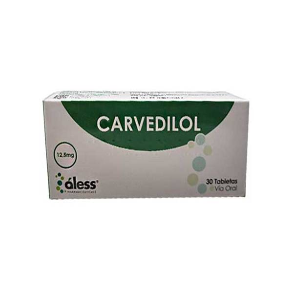Carvedilol 12.5mg x 30 Tabletas - Aless