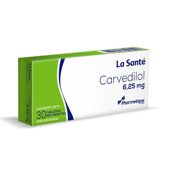 Carvedilol 6.25mg x 30 Tabletas - La Santé