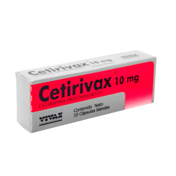 Cetirivax Cetirizina 10mg x 10 Cápsulas Blandas Vivax