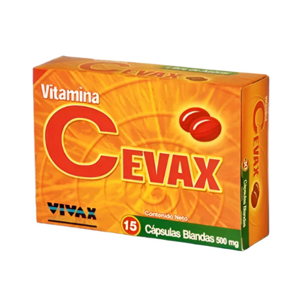 Cevax Vitamina C 500mg x 15 Cápsulas Blandas Vivax