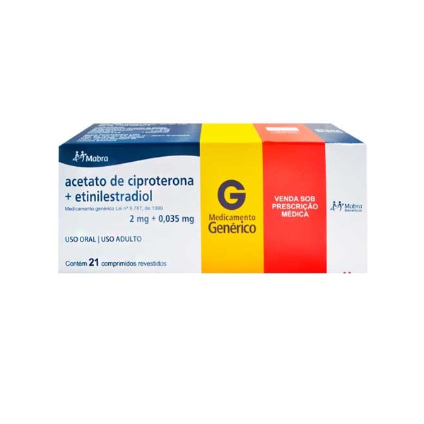 Ciproterona+Etinilestradiol 2mg/0.035mg x 21 Comprimidos - Mabra