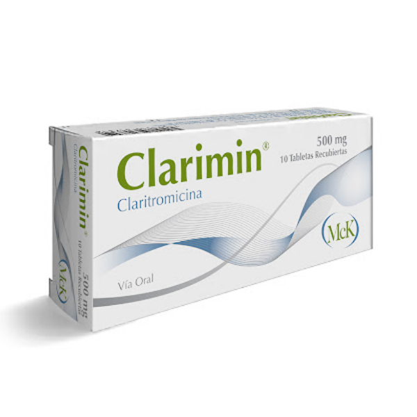 Clarimin Claritromicina 500mg x 10 Tabletas - MCK