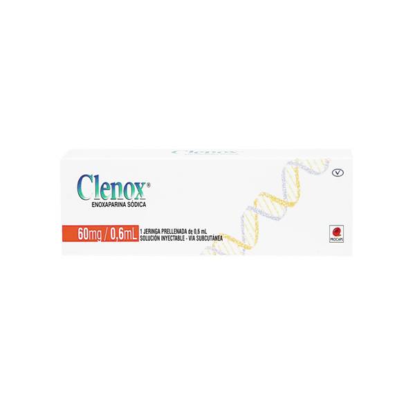Clenox Enoxaparina Solución Inyectable 60mg/0.6ml (Prellenada) Procaps
