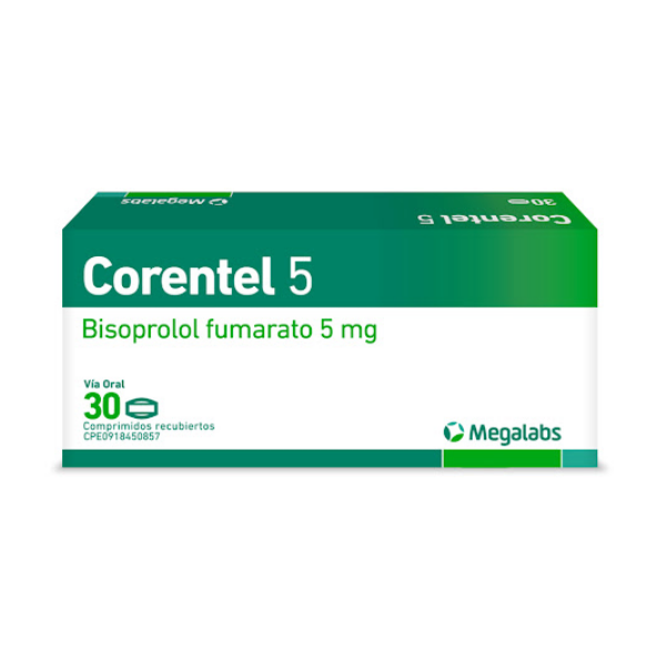 Corentel Bisoprolol 5mg x 30 Comprimidos - Megalabs