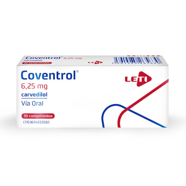 Coventrol Carvedilol 6.25 x 30 Comprimidos Leti