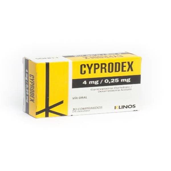 Cyprodex Ciproheptadina + Dexametasona 4mg/0.25mg x 30 Comprimidos - Klinos - Imagen 2