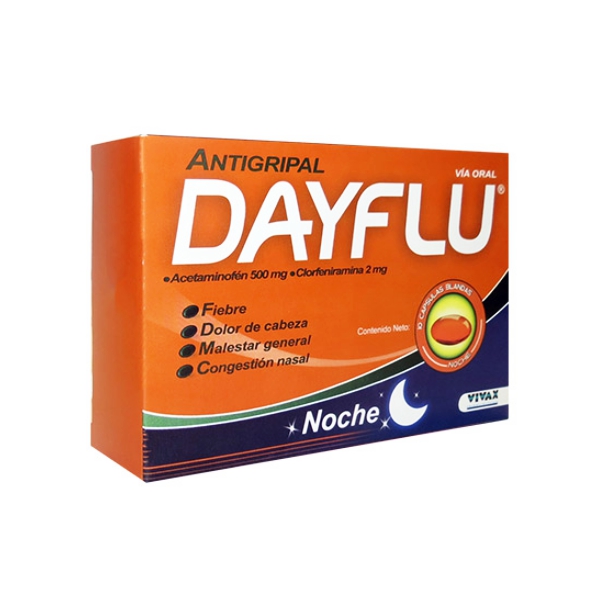 Dayflu Noche Acetaminofén+Clorfeniramina x 10 Cápsulas Blandas Vivax