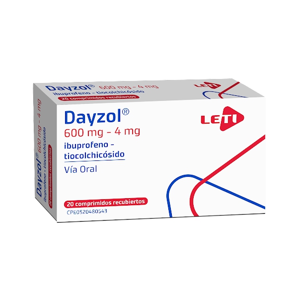 Dayzol Ibuprofeno+Tiocolchicósido 600mg/4mg x 20 Comprimidos - Leti