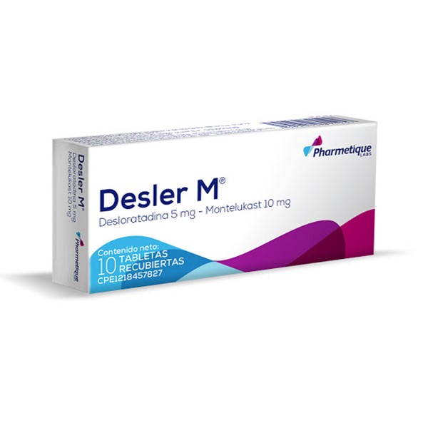 Desler M Desloratadina+Montelukast 5mg/10mg x 10 Tabletas - Pharmetique