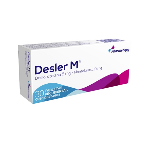 Desler M Desloratadina+Montelukast 5mg/10mg x 30 Tabletas - Pharmetique