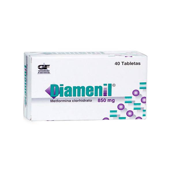 Diamenil Metformina 850mg x 40 Tabletas - Global F