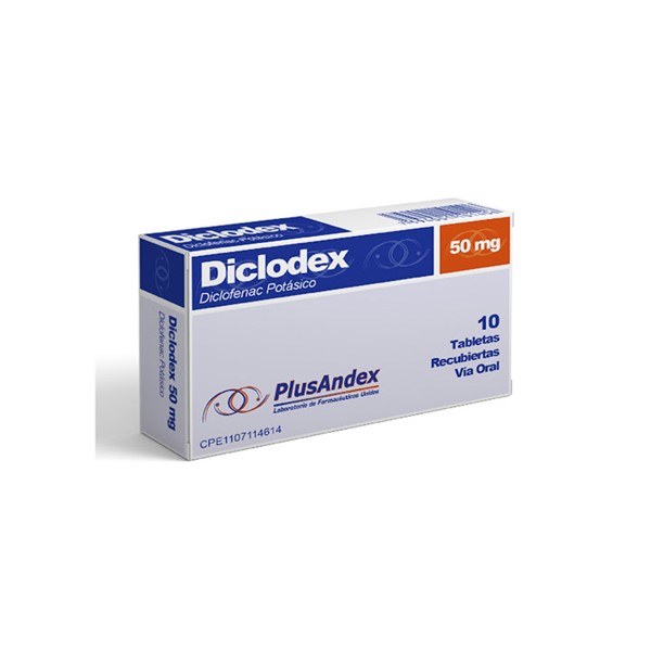 Diclodex Diclofenac Potásico 50mg x 10 Tabletas - PlusAndex