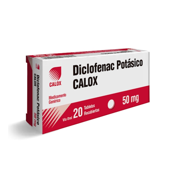 Diclofenac Potásico 50mg x 20 Tabletas - Calox