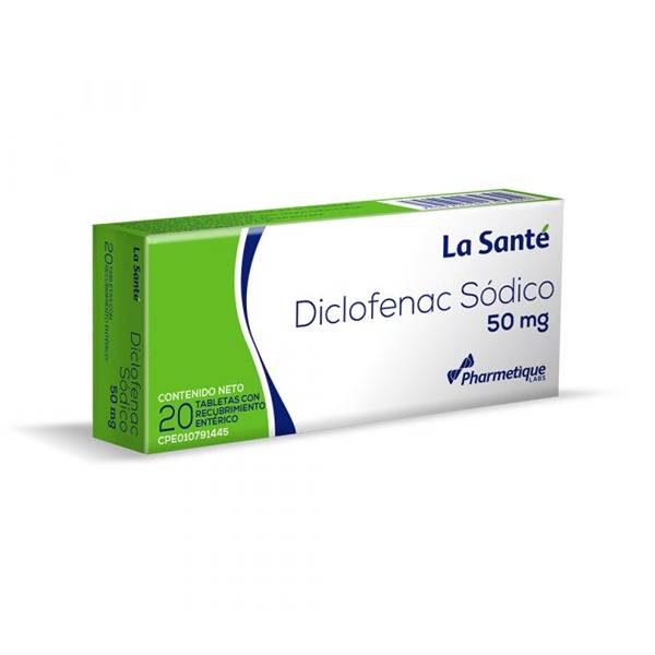 Diclofenac Sódico 50mg x 20 Tabletas -La Santé