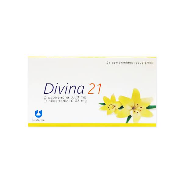 Divina Drospirenona+Etinilestradiol 3mg/0.03mg x 21 Comprimidos - Urufarma