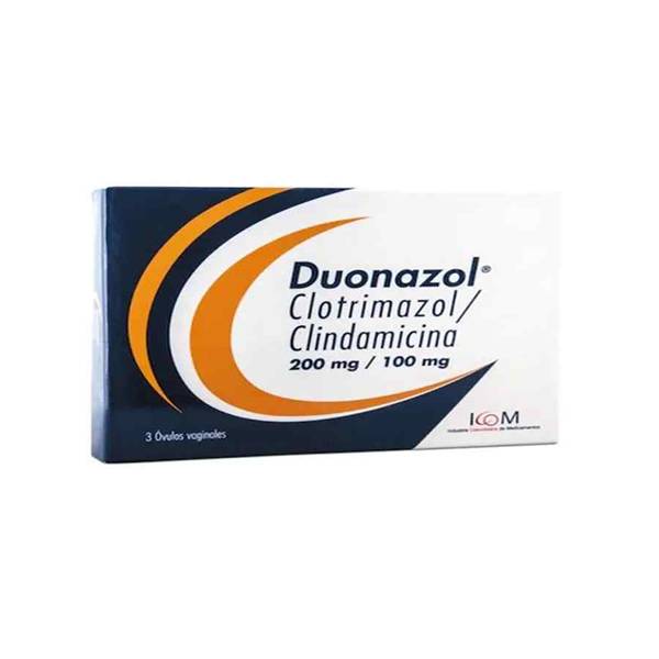Duonazol Clindamicina+Clotrimazol 200mg/100mg x 3 Óvulos - Icom