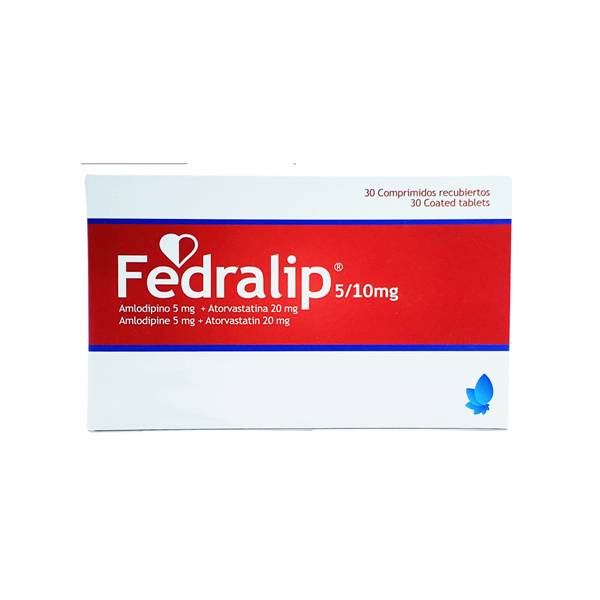 Fedralip Amlodipina+Atorvastatina 5mg/10mg x 30 Tabletas - Altian P