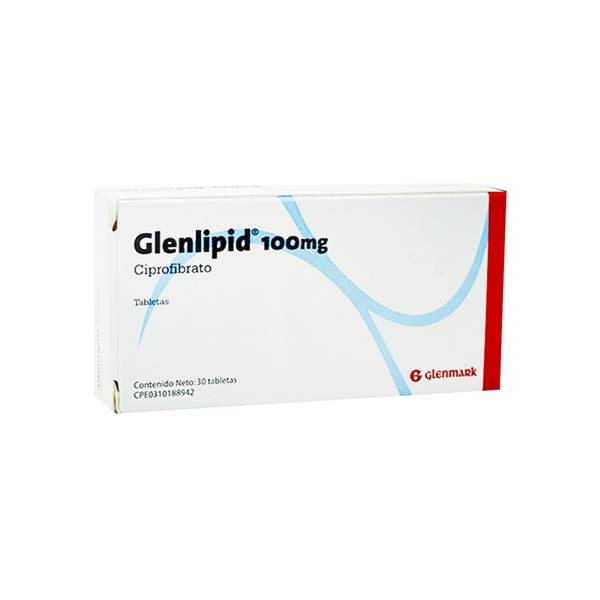 Glenlipid Ciprofibrato 100mg x 30 Tabletas - Glenmark