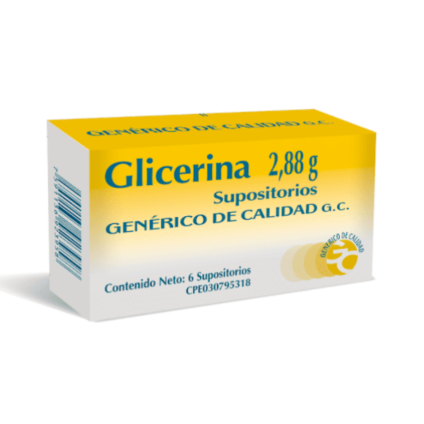 Glicerina Adulto 2.88gr x 6 Supositorios - GC
