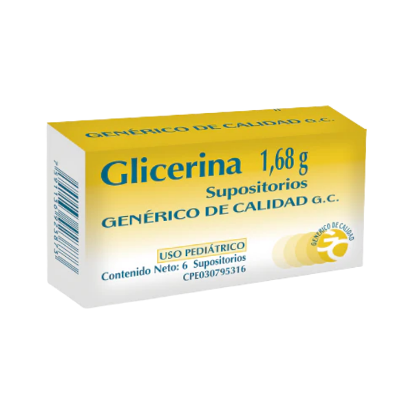 Glicerina Pediátrico 1.68gr x 6 Supositorios - GC
