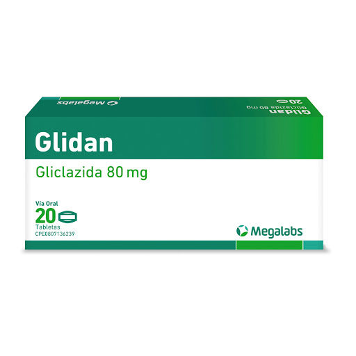 Glidan Gliclazida 80mg x 20 Tabletas - Megalabs