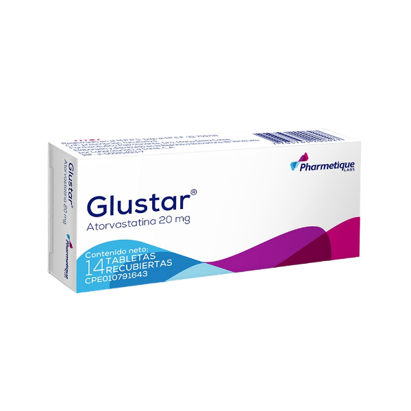 Glustar Atorvastatina 20mg x 14 Tabletas - Pharmetique