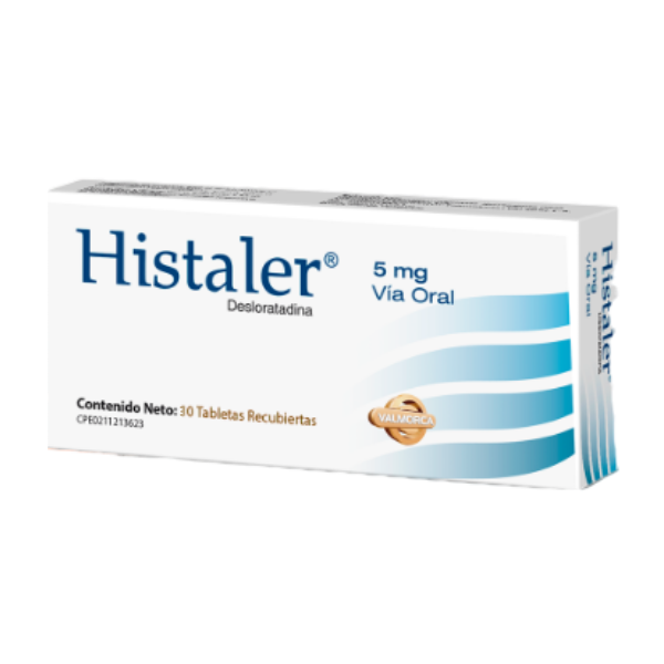 Histaler Desloratadina 5mg x 30 Tabletas - Valmorca