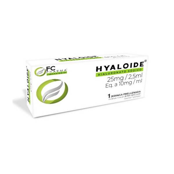 Hyaloide Hialuronato Sódico Solución Inyectable 25mg/2.5ml (Prellenada) - FC Pharma