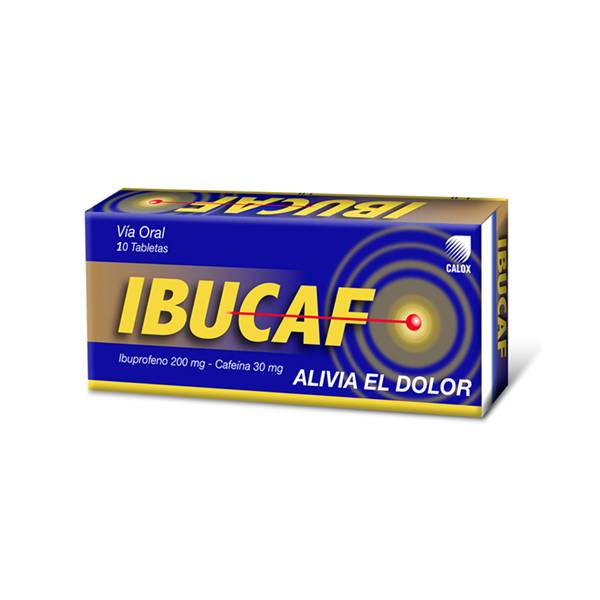 Ibucaf Ibuprofeno+Cafeína 200mg/30mg x 10 Tabletas - Calox
