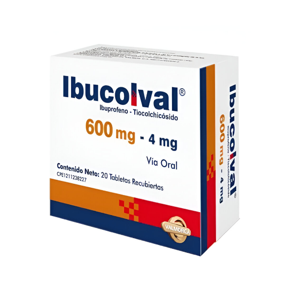 Ibucolval Ibuprofeno+Tiocolchicósido 600mg/4mg x 20 Tabletas - Valmorca